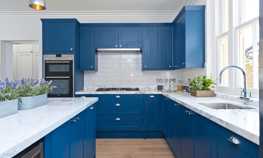  кухни синего цвета