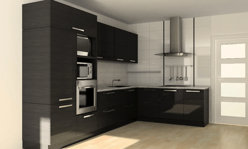 кухня черного цвета