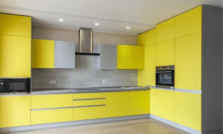 кухня желтого цвета