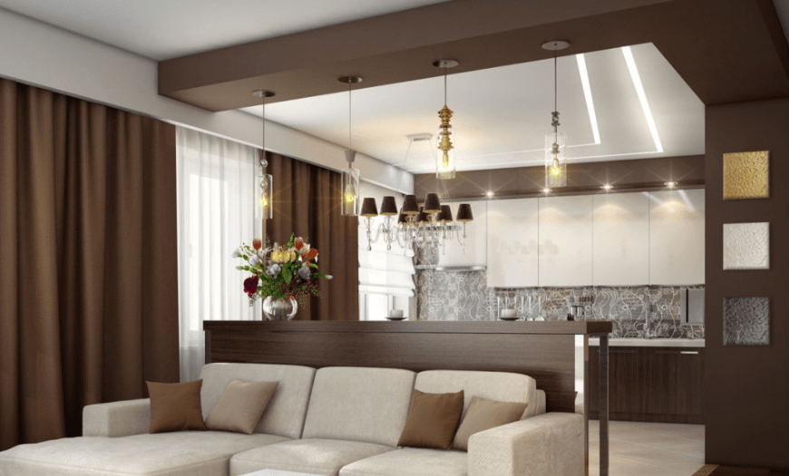 Дизайн кухни-гостиной [2022]: 230+ фото красивых интерьеров