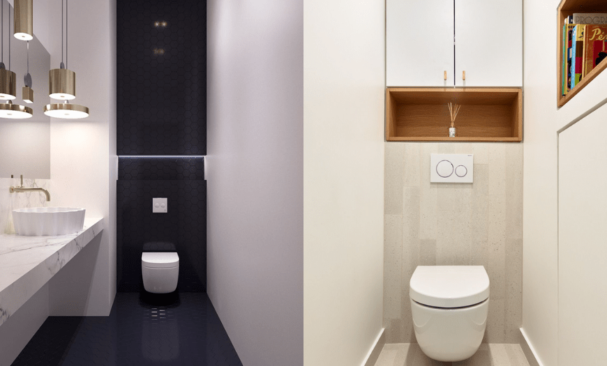 Дизайн туалета в стиле минимализм