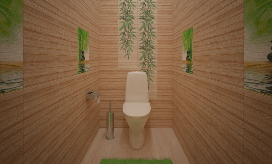 Интерьер туалета в эко стиле
