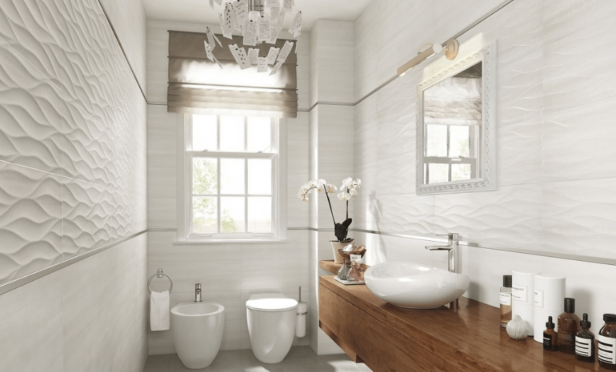 Дизайн туалета в белом цвете