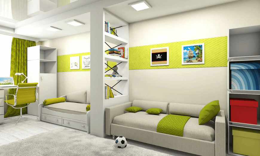 Детская комната дизайн для двоих мальчишек